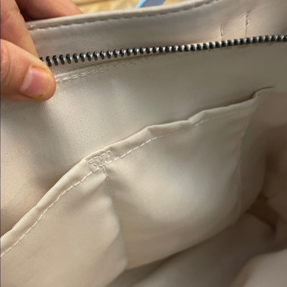 Steve Madden Buttery Soft Cream Purse Bag Tote with Buckle Accents - Picture 9 of 10